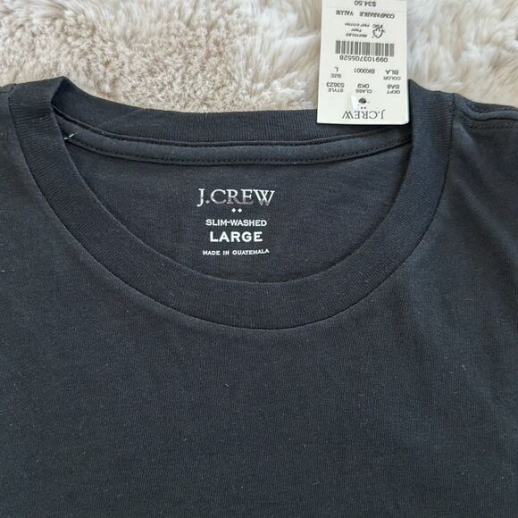 J. Crew Cotton Washed Jersey Tee Black Size L - Picture 3 of 7